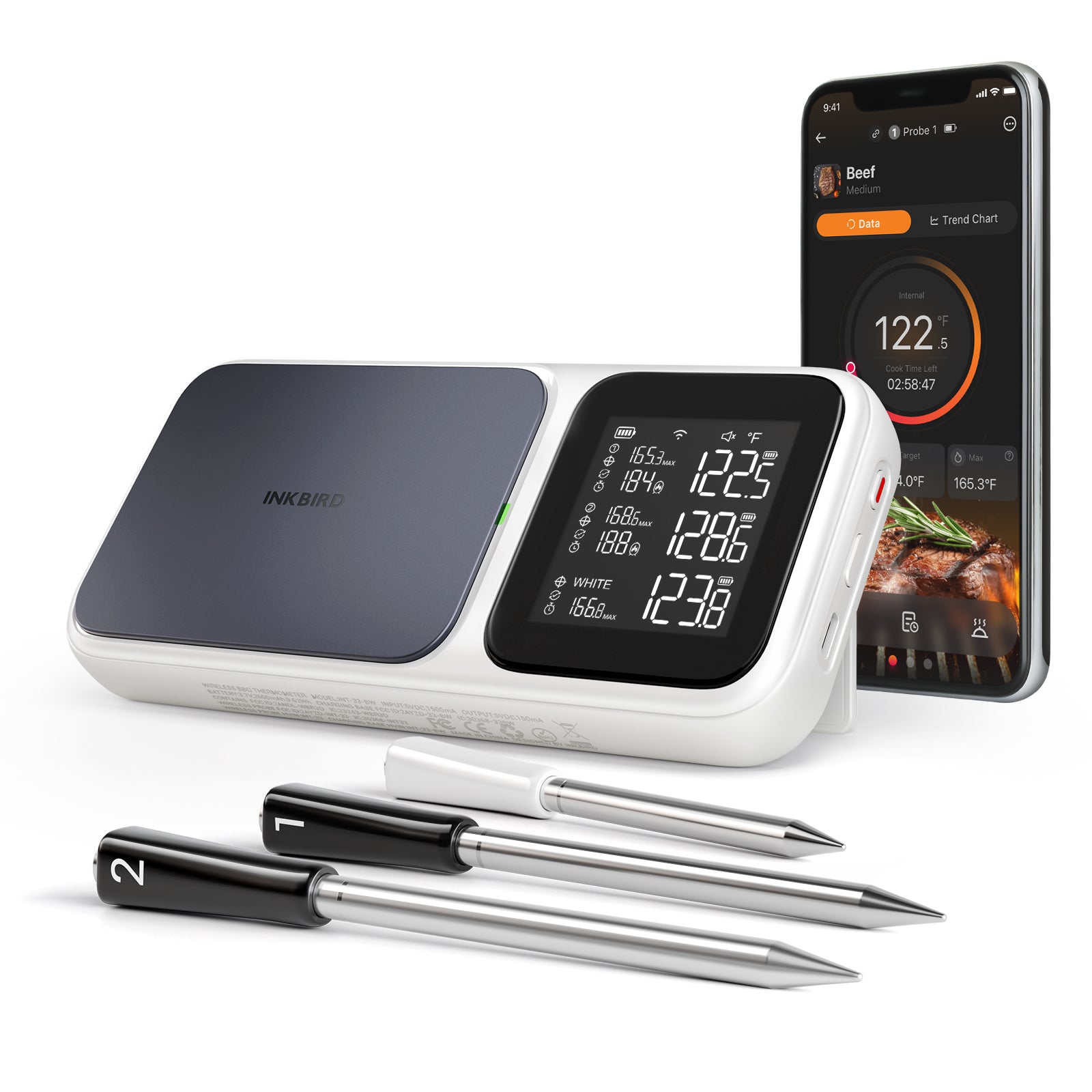 Multi-Sensor Meat Thermometer INT-33-BW