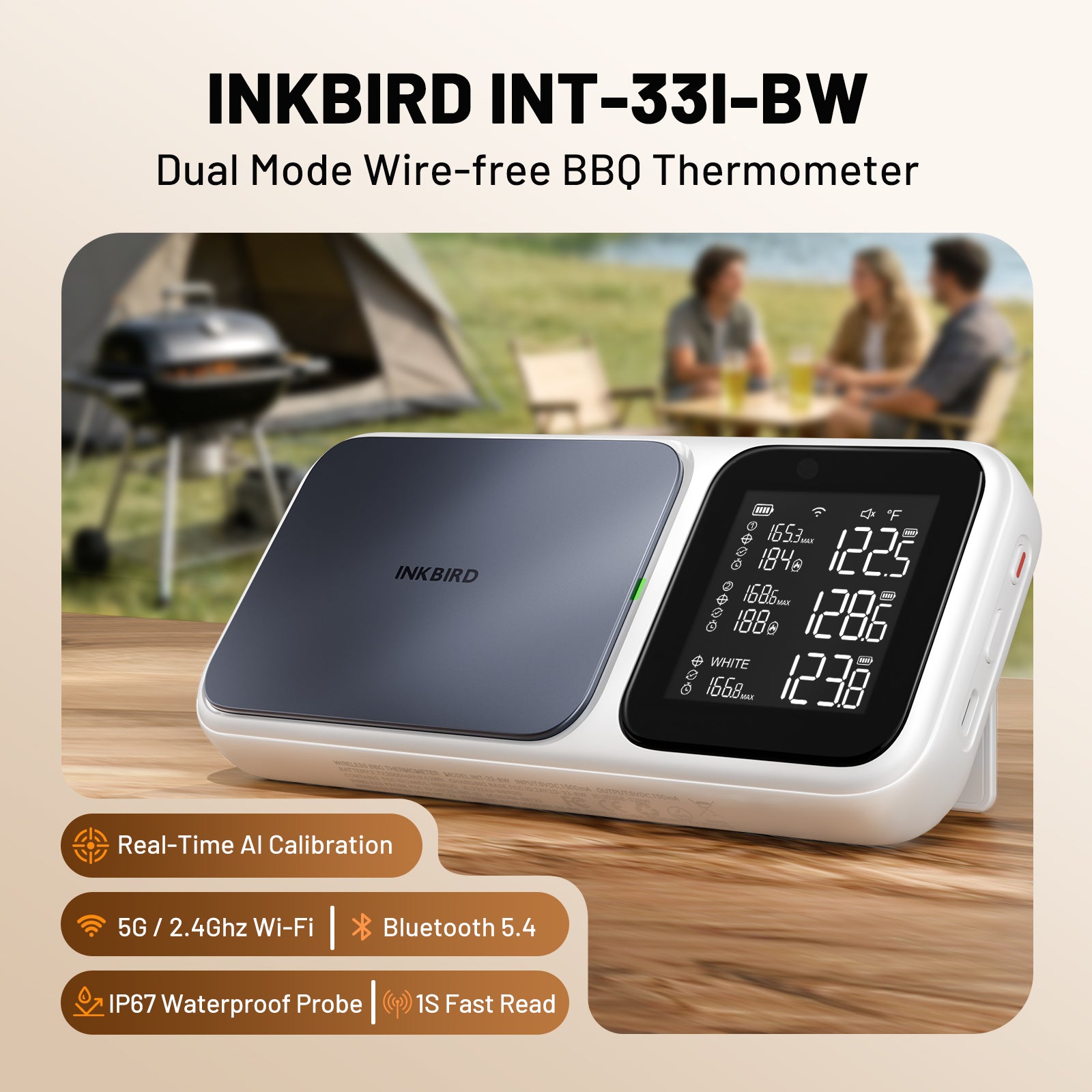 Multi-Sensor Meat Thermometer INT-33-BW