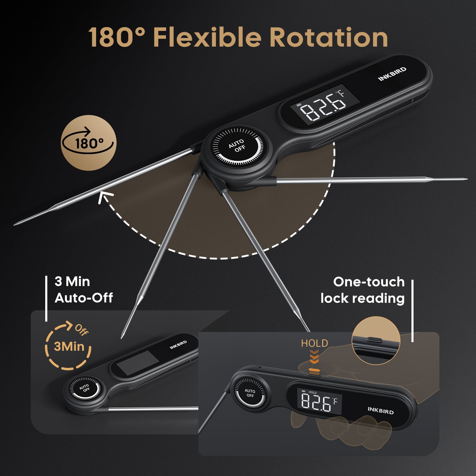0,5 Sekunden Wiederaufladbares Sofortablesbares Fleischthermometer IHT-21K