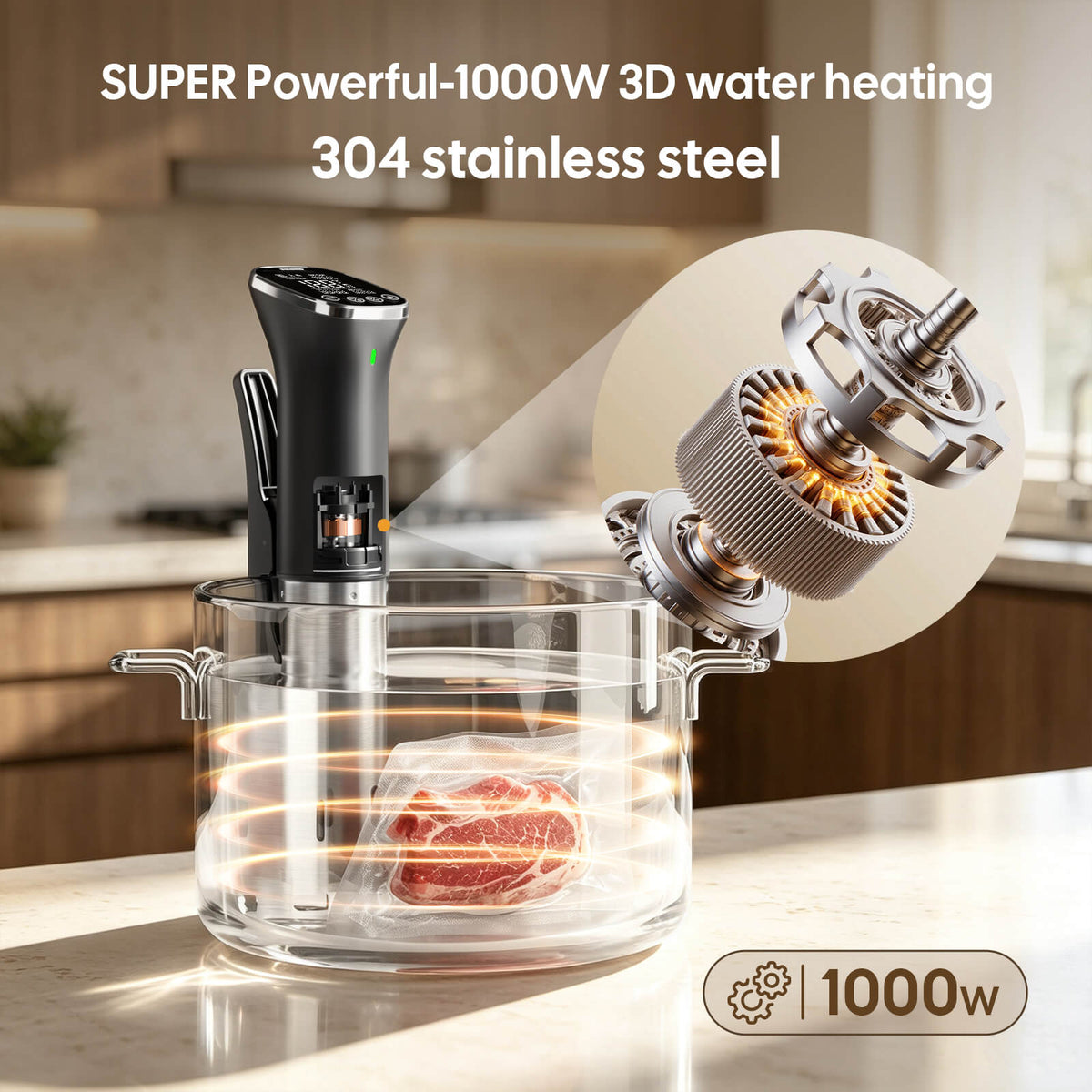 WiFi- og Bluetooth-sous vide-cirkulator ISV-301-BW