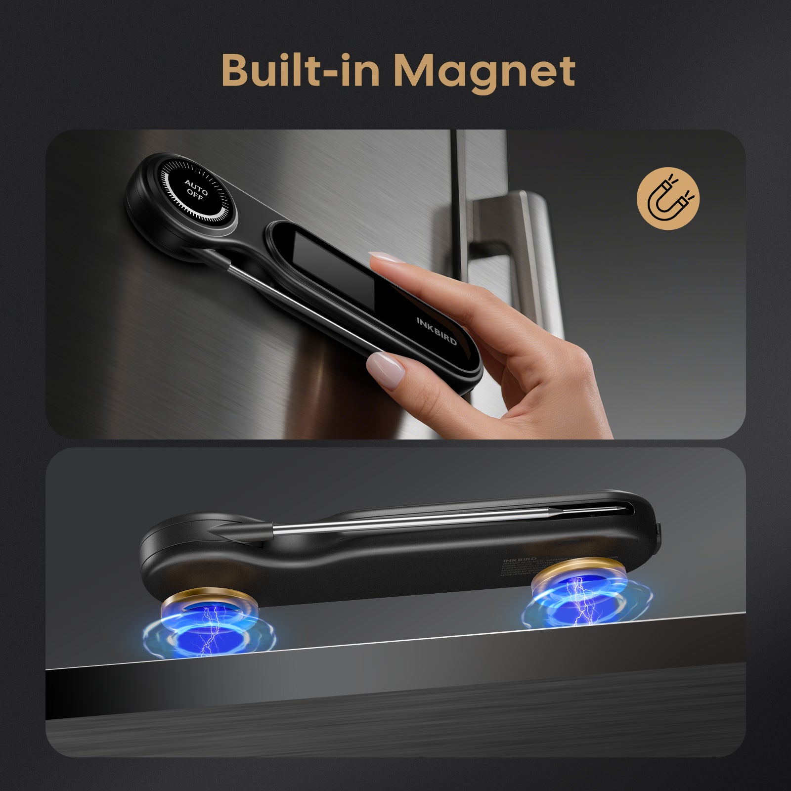 0,5 Sekunden Wiederaufladbares Sofortablesbares Fleischthermometer IHT-21K