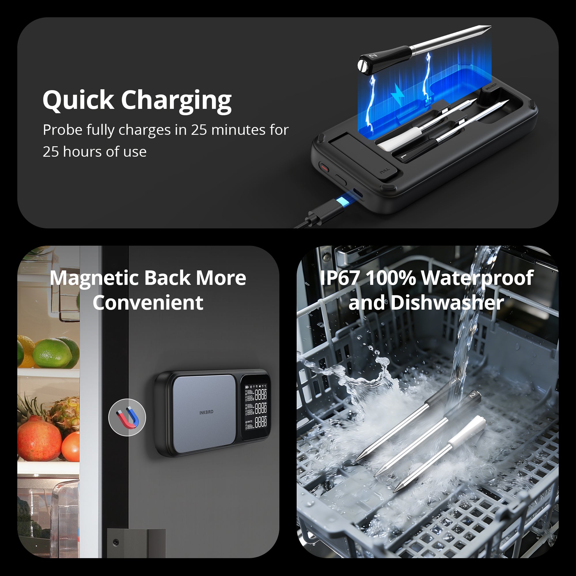 Multi-Sensor Meat Thermometer INT-33-BW