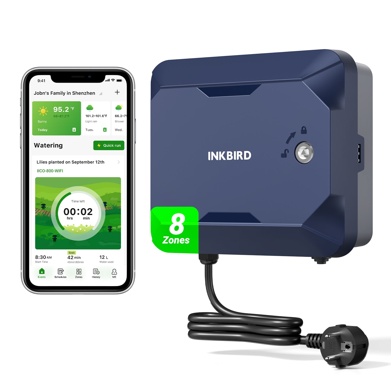 8-Zone Independent Control Sprinkler Controlle IICO-800-WIFI