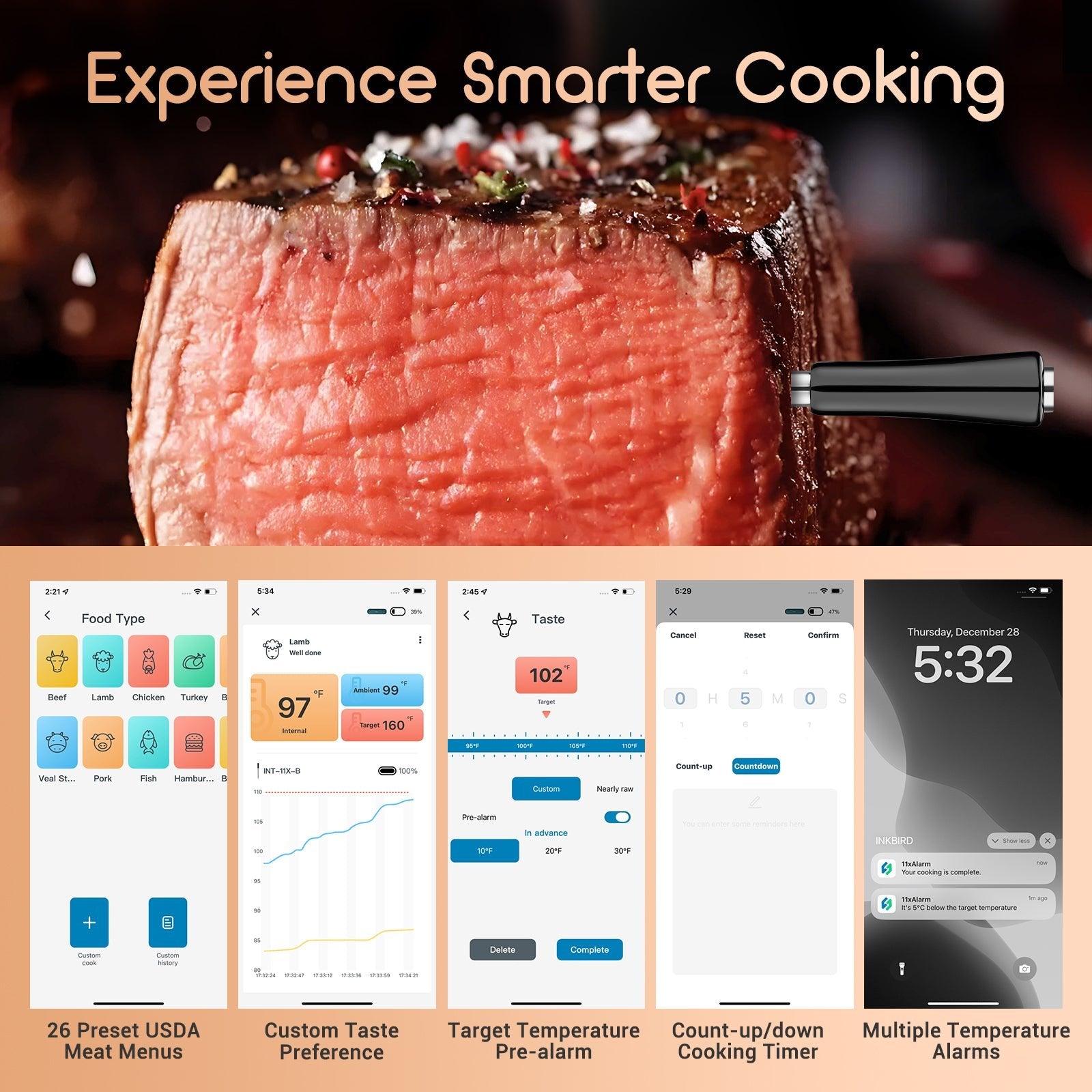 Bluetooth Meat Thermometer INT - 11X - B - INKBIRD