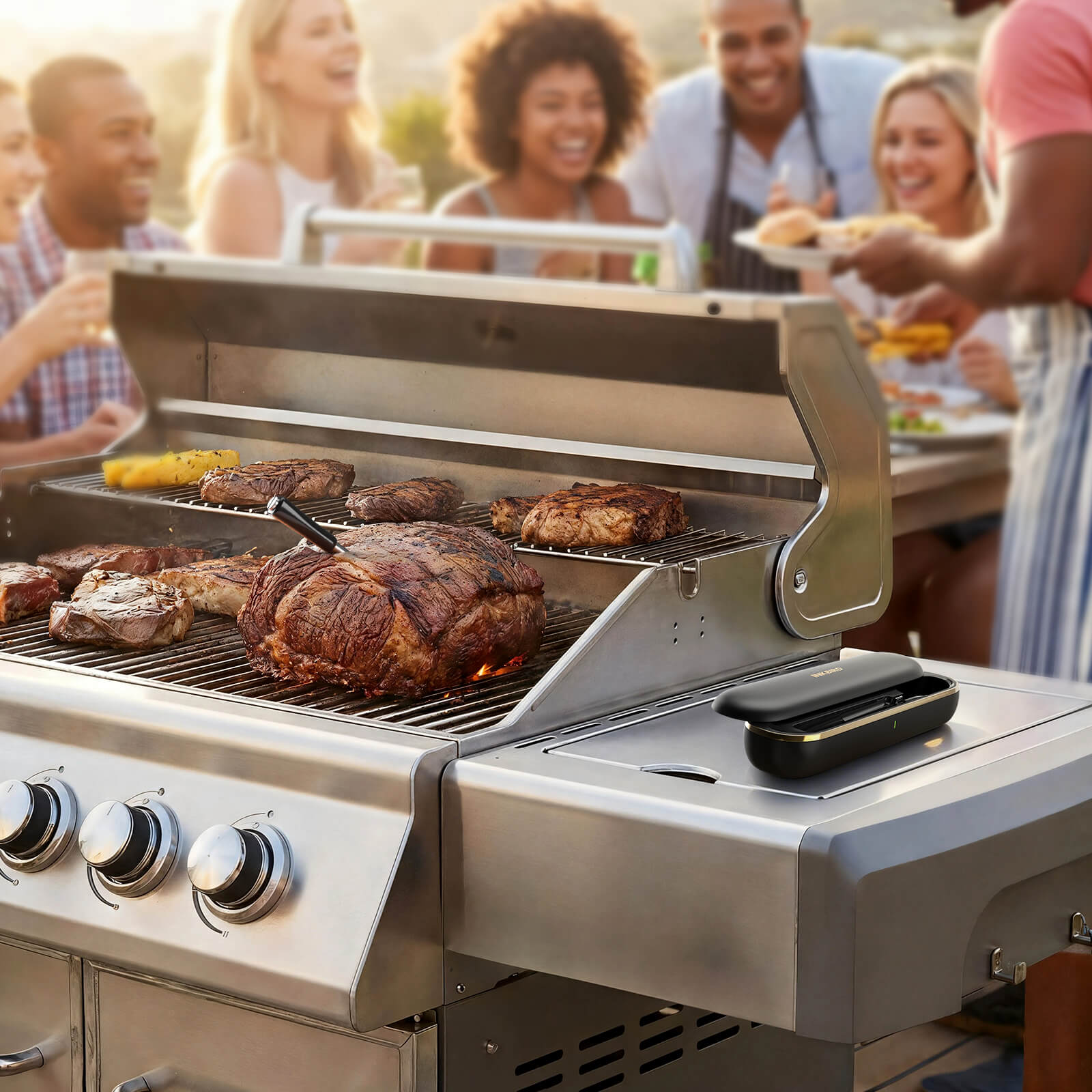 Grilling in Backyard with INT-11P-B