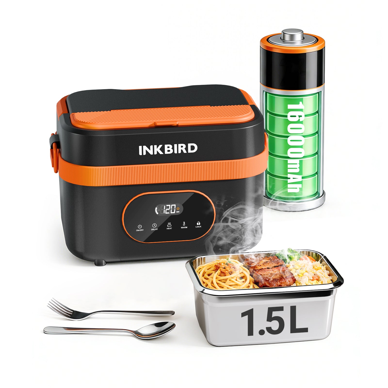 INKBIRD Electric Heated Lunch Box HC01 with 16000mAh Battery