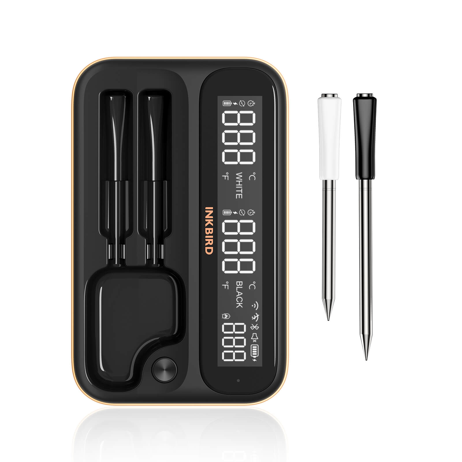 INKBIRD INT-12-BW Black Long and Short Probe Wireless Thermometer