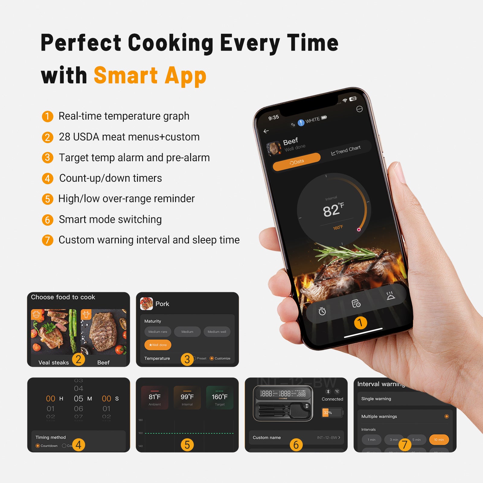 INT-12-BW White Smart Cooking App