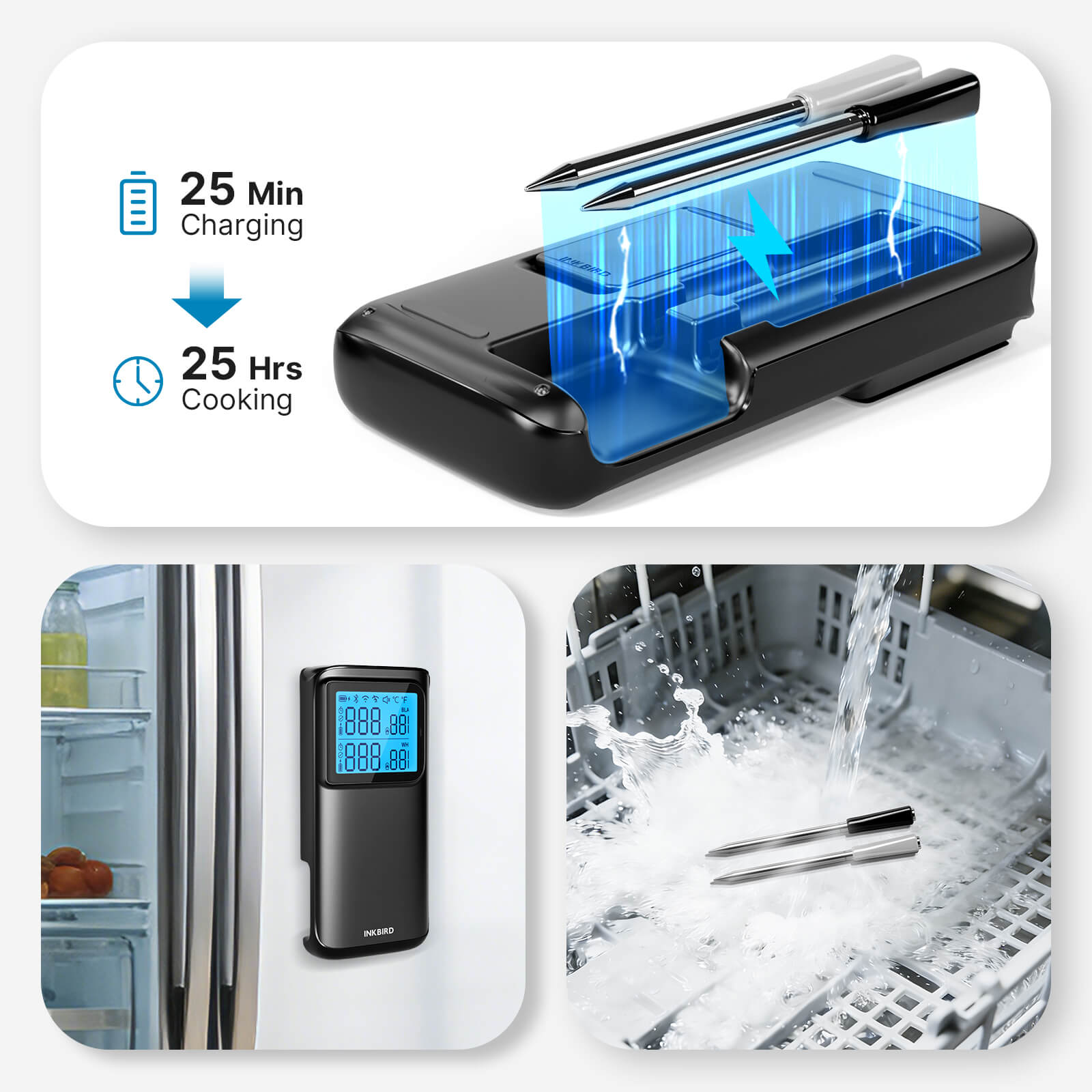 INT-12E-BW Probe Charging Magnetic Base Dishwasher-Safe