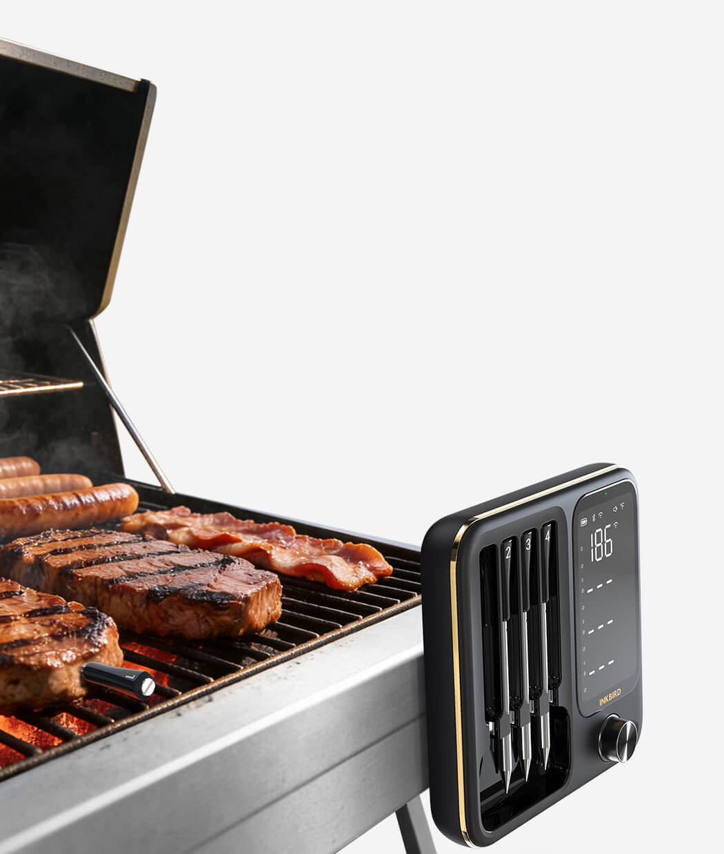 INT-14-BW Integrated Magnetic Base Sticking on Grill