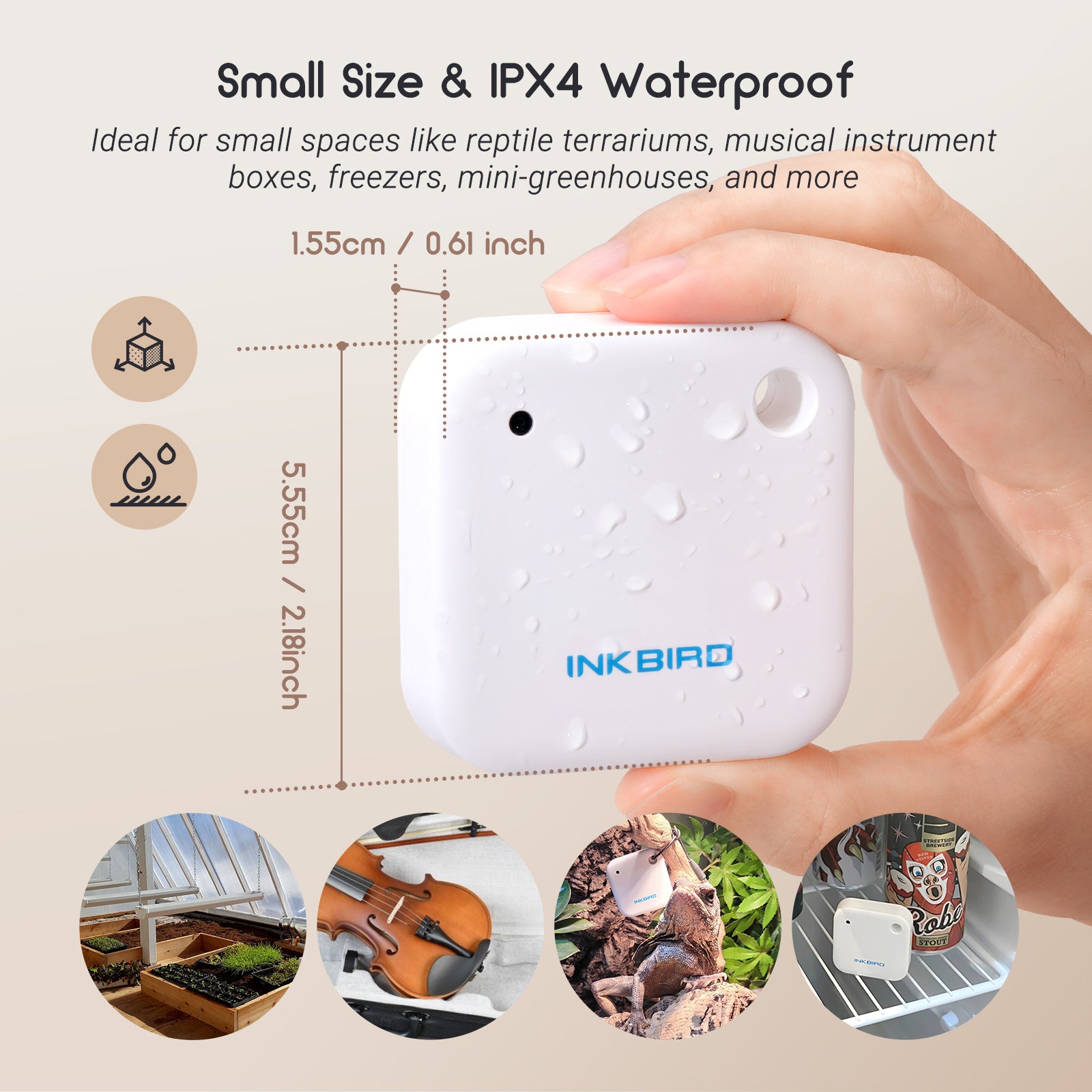 IPX4 Waterproof Compact Size IBS-TH2