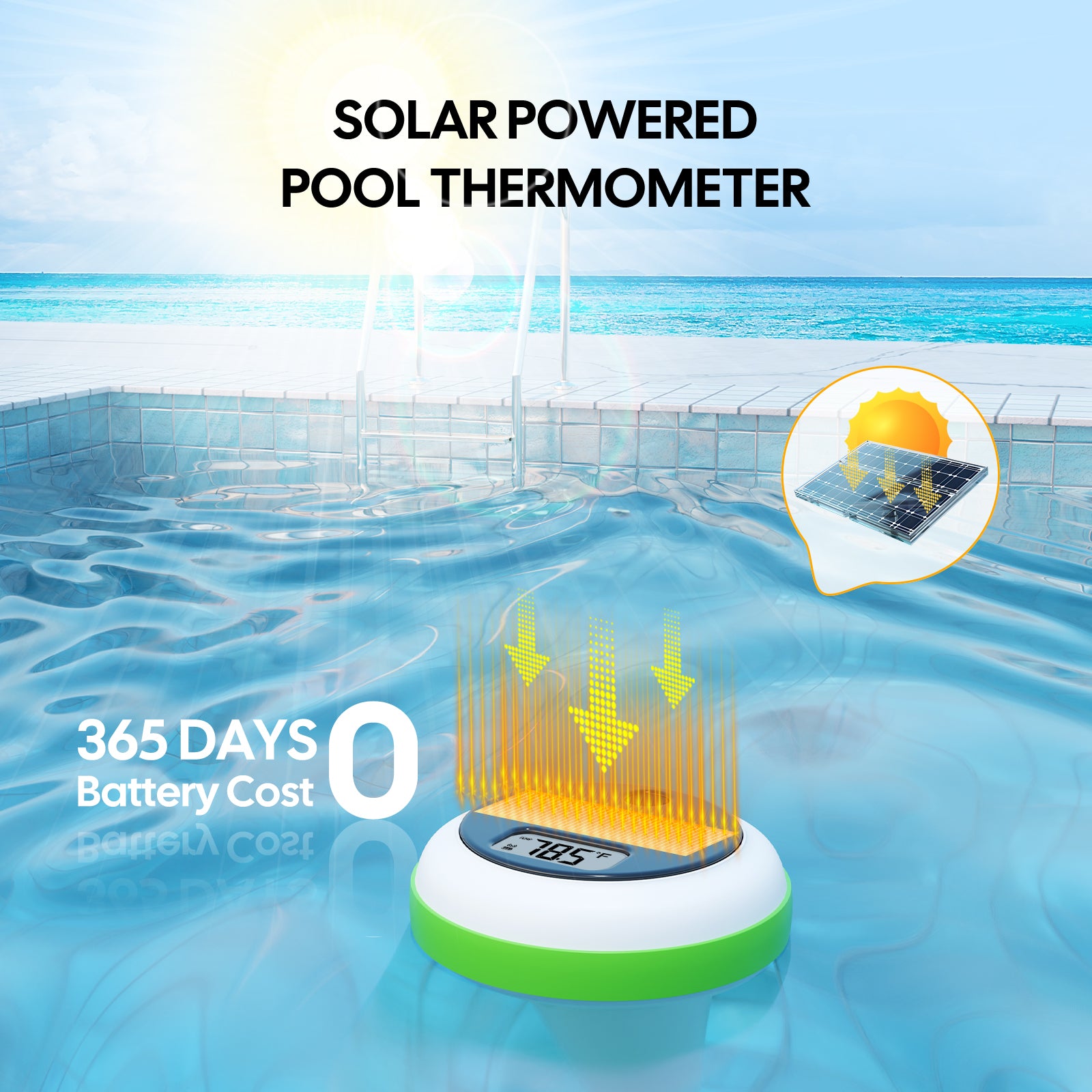 Solar-Powered Pool Thermometer IBS-P04R