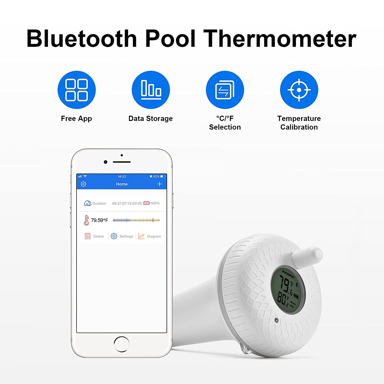 Bluetooth Pool Thermometer IBS - P01B - INKBIRD