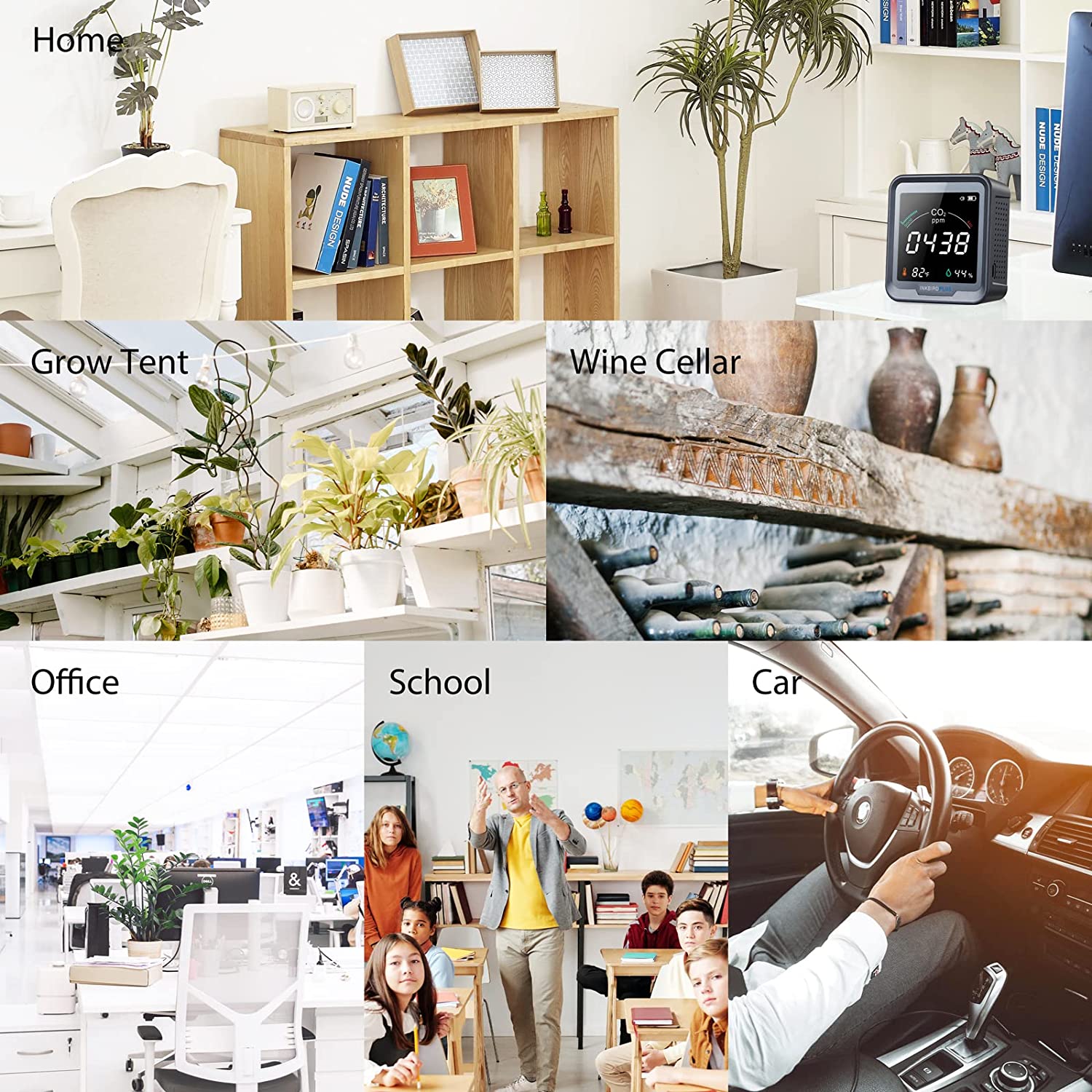 Digital 3 - in - 1 CO2 Detector PTH - 9C - INKBIRD