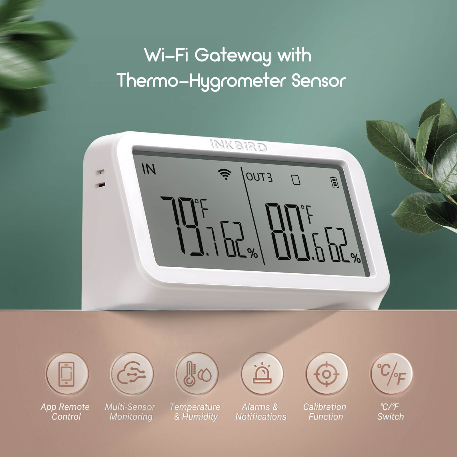 Wi - Fi Gateway w/ Temperature & Humidity Sensor IBS - M2 - INKBIRD