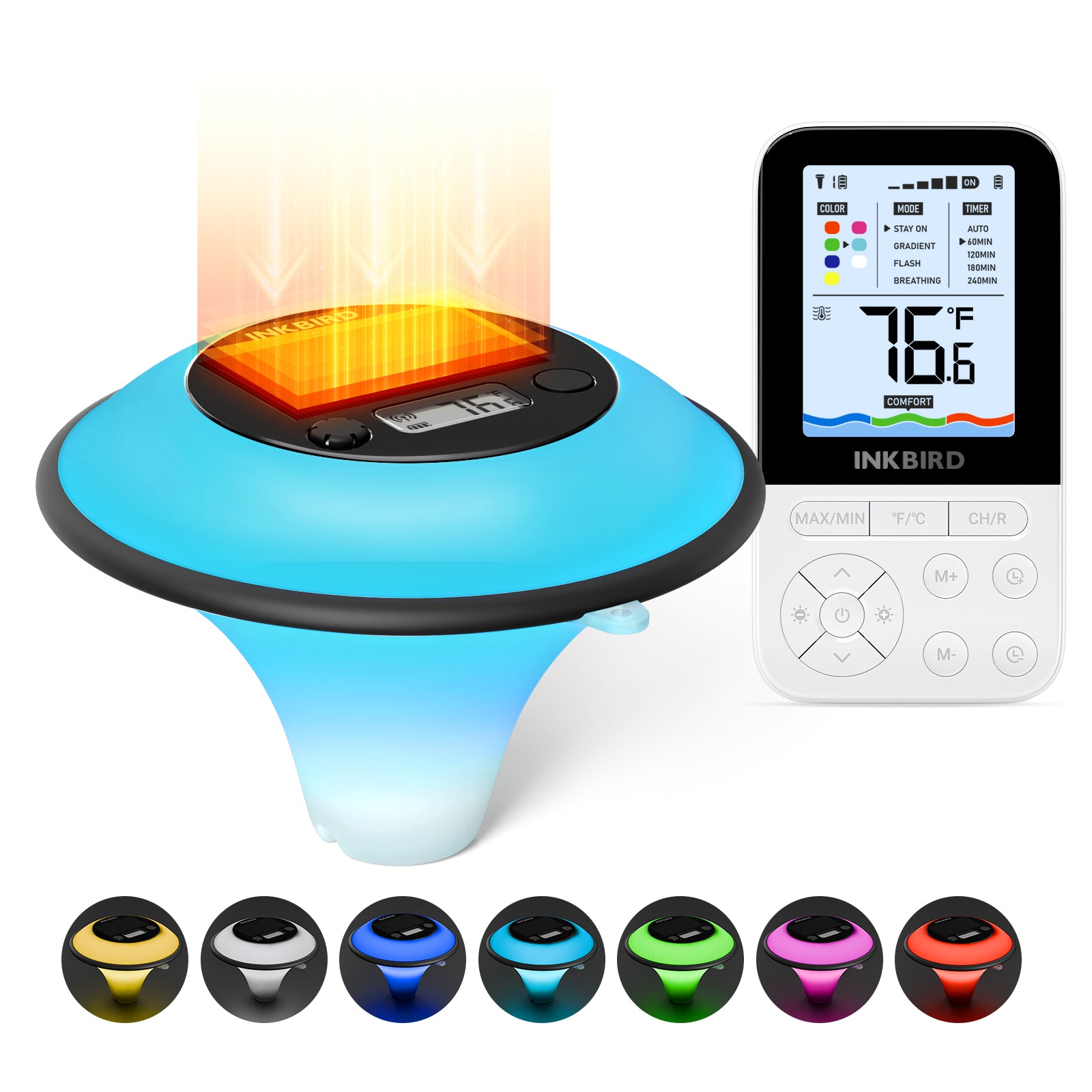 Solpooltermometer IBS-P05R med omgivande ljus