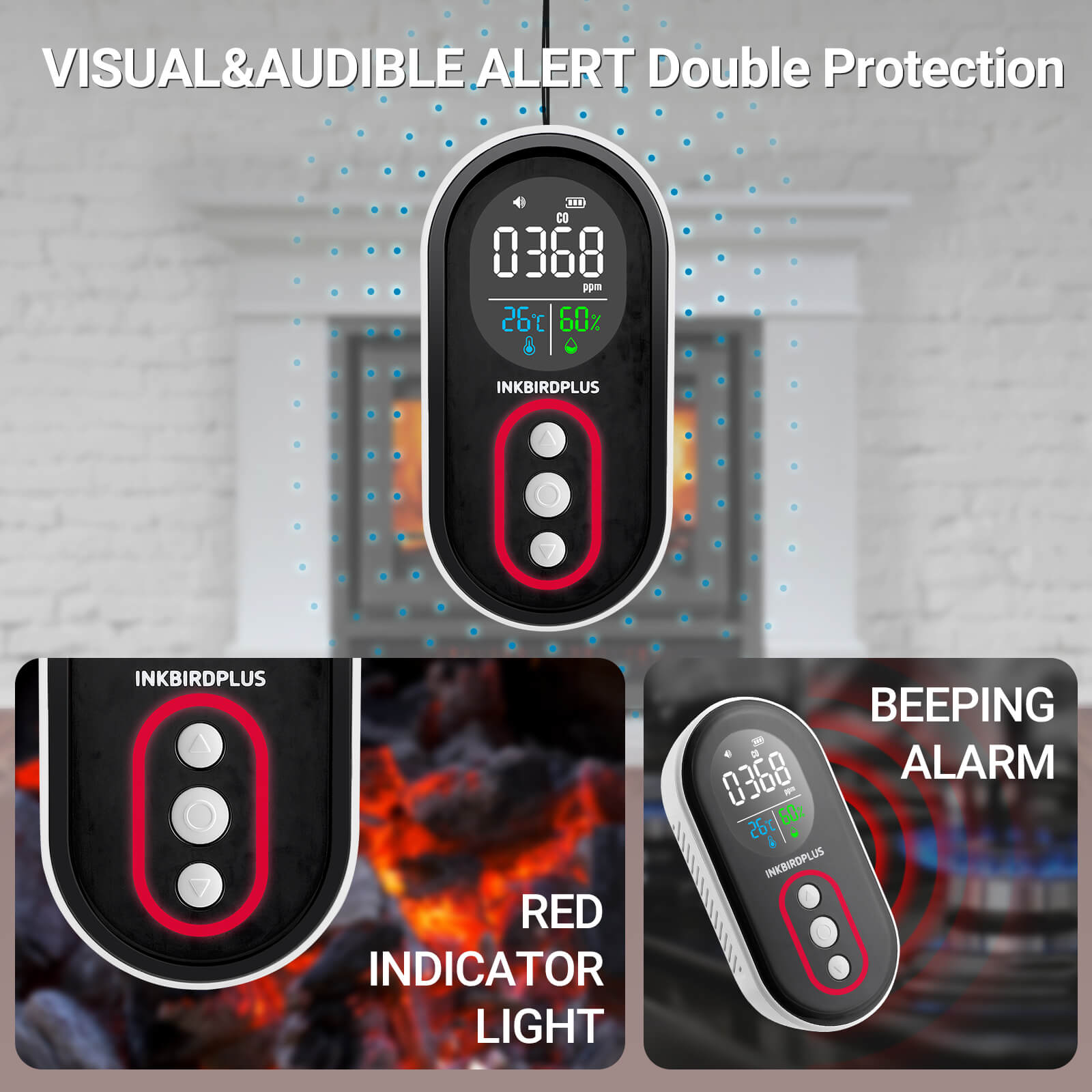 Rilevatore di CO2 portatile INKBIRDPLUS