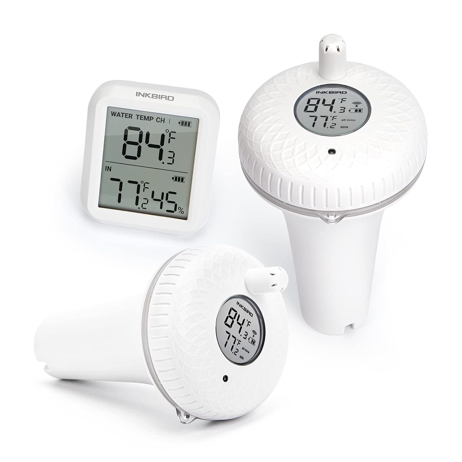 2 Wireless Pool Thermometer IBS-P01R with Wireless Receiver IBS-P01R-O Set