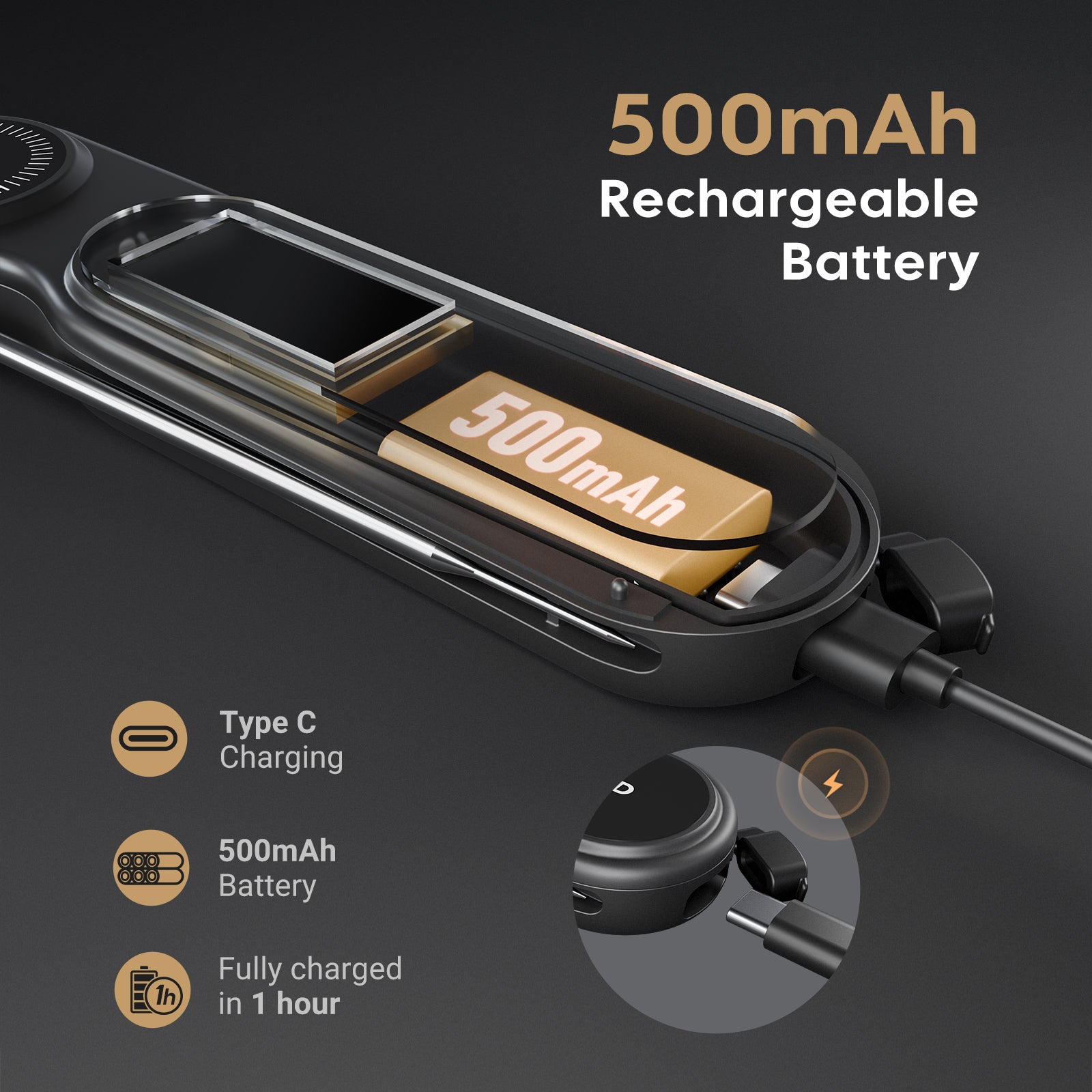 0,5 Sekunden Wiederaufladbares Sofortablesbares Fleischthermometer IHT-21K