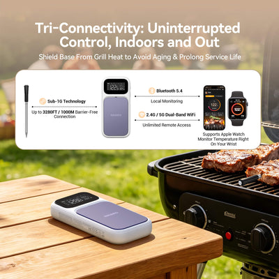 Thermomètre à viande WiFi et Bluetooth certifié NIST INT-31-BW