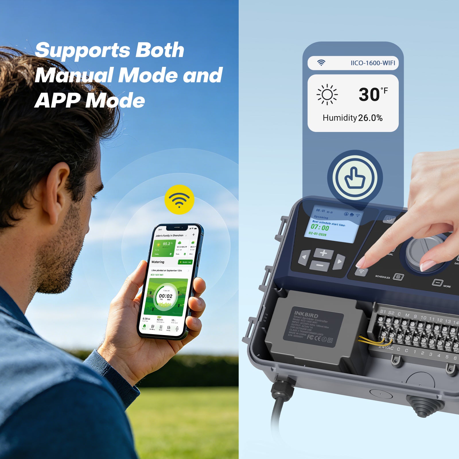 16-Zone Independent Control Sprinkler Controlle IICO-1600-WIFI