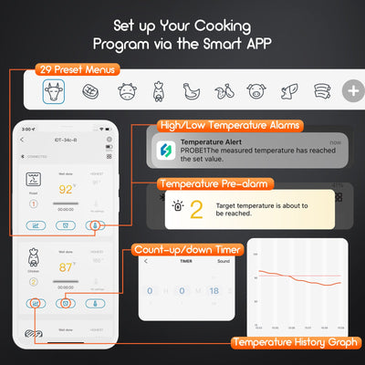 Bluetooth BBQ Thermometer IDT - 34c - B - INKBIRD