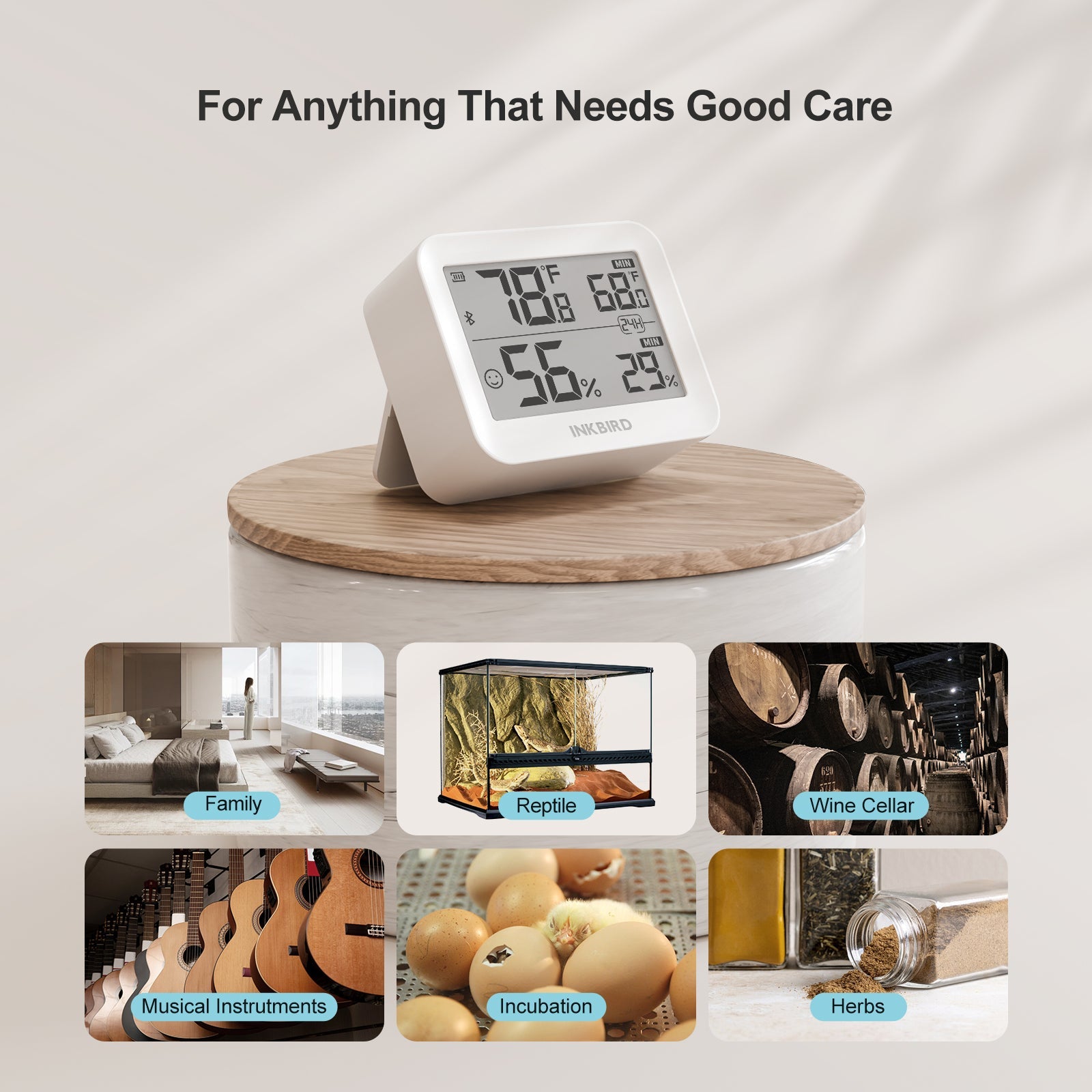 INKBIRD ITH-10 Digital Thermometer & Hygrometer – Indoor Temperature & Humidity Monitor