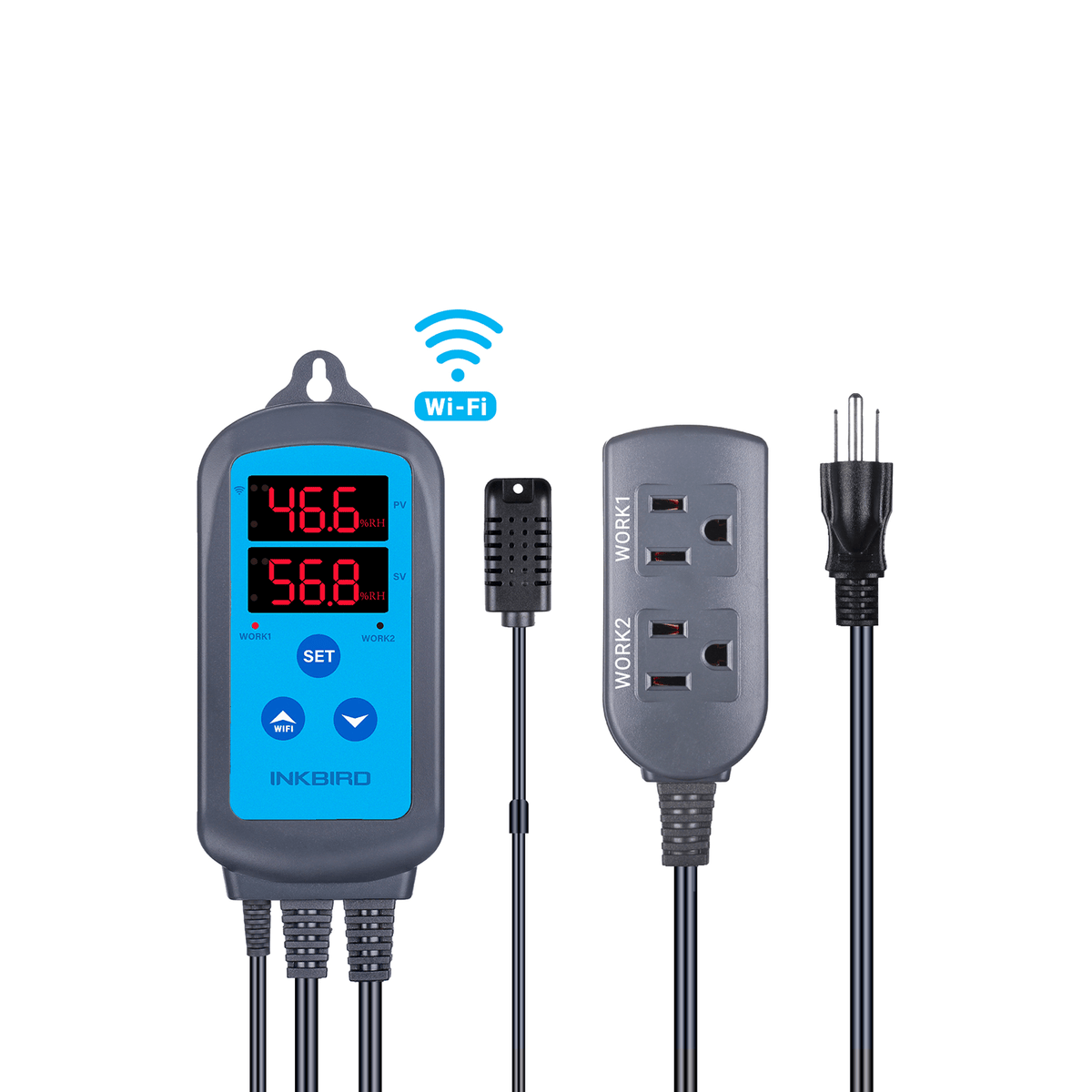 INKBIRD Digital Humidity Controller Pre-Wired Outlet Dual Stage