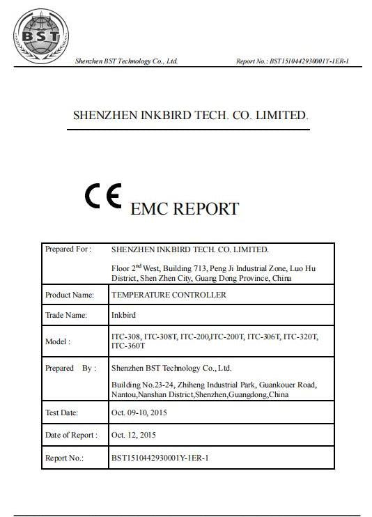 INKBIRD EMC Certificate