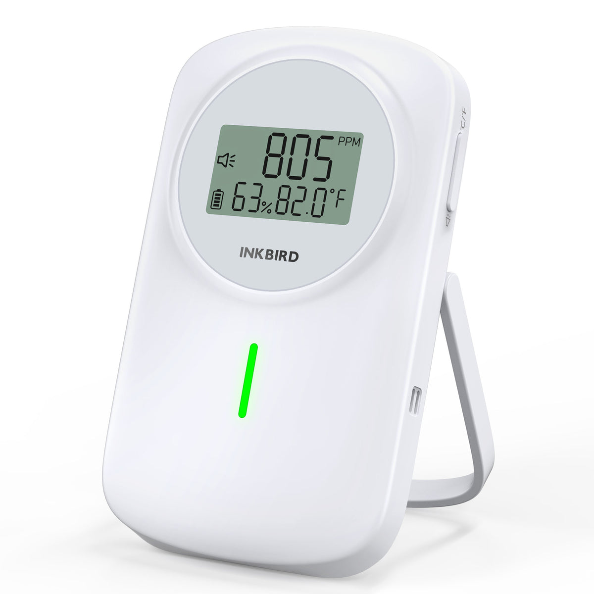 INKBIRDPLUS Indoor CO2 Detector Luchtkwaliteit Monitor Tester voor Kooldioxide Temperatuur en Relatieve Vochtigheid Indoor CO2 Monitor met Alarm