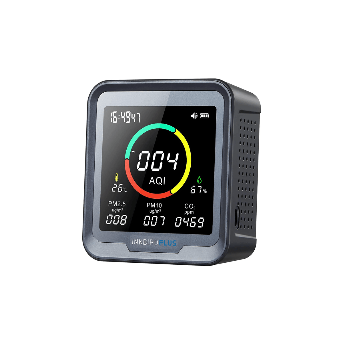 Acouto CO2 Detector With Real-Time Display – Semiconductor Sensor, 400–5000PPM Range, Temp & Humidity Monitor, Portable Air Quality Tester