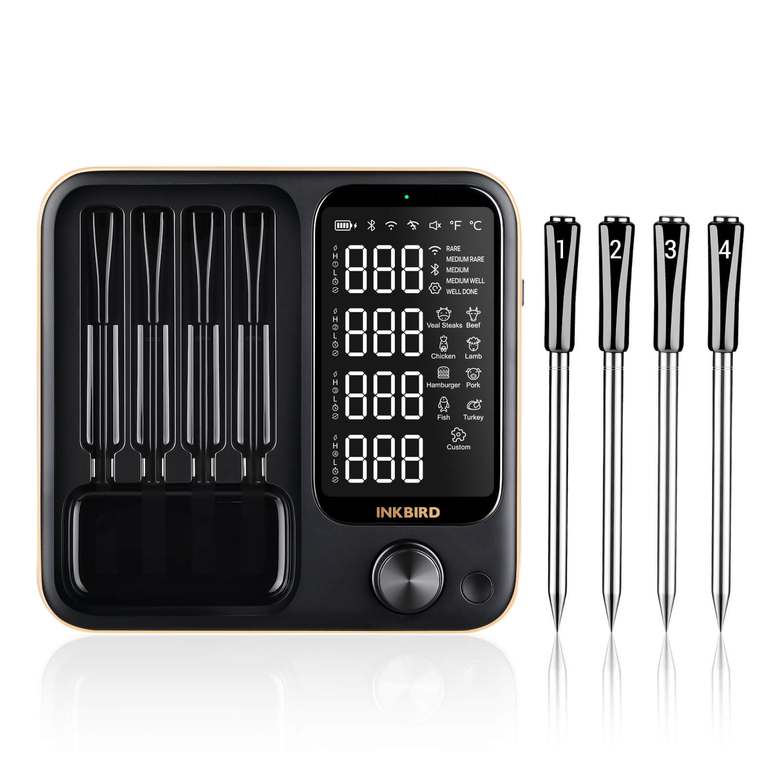 INKBIRD INT-14-BW Black Wireless Meat Thermometer