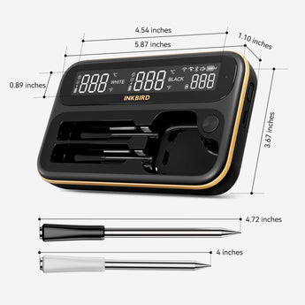 INT-12-BW Wireless Meat Thermometer Dimension