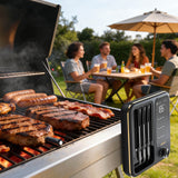 INT-14-BW Sticking on Grill with People Sitting Away