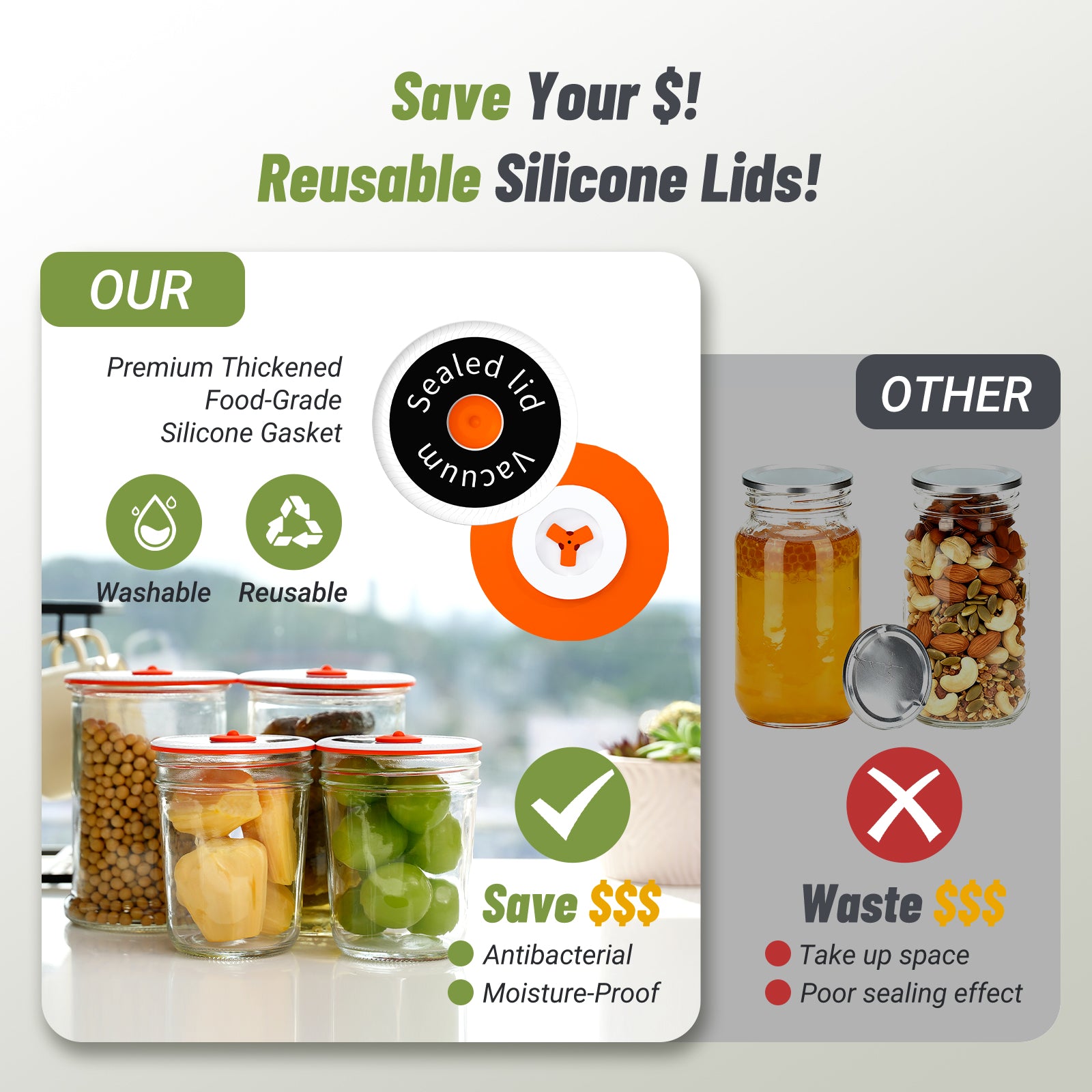 KZ-91 Reusable Silicone Lids