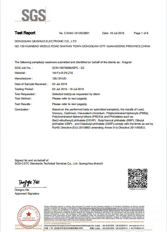 INKBIRD SGS Certificate
