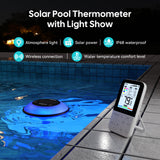 Solar Pool Thermometer with Light Show