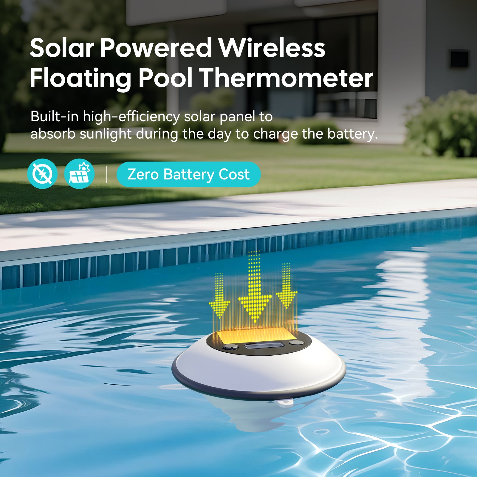 Solar-Powered Wireless Pool Thermometer IBS-P05R