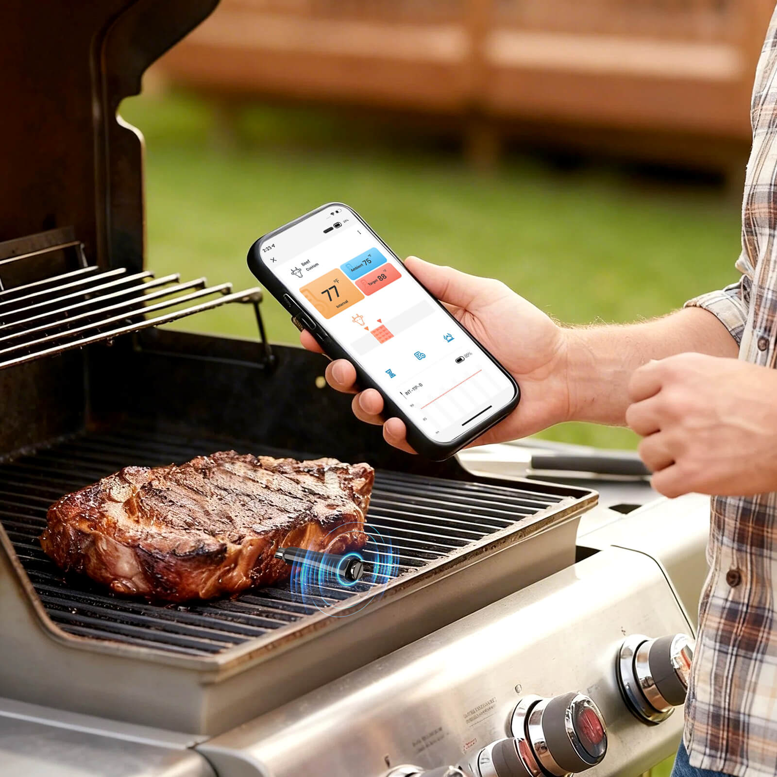 Tracking Meat Temp on Phone with INT-11P-B