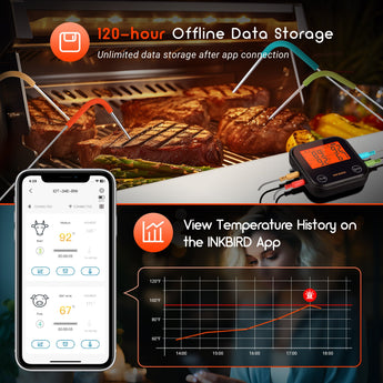 WiFi & Bluetooth BBQ Thermometer IDT - 34E - BW - INKBIRD