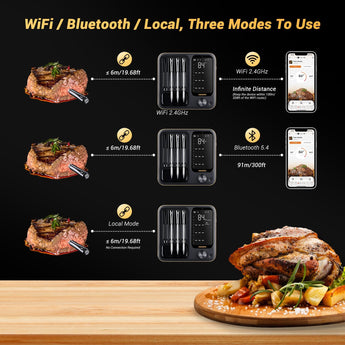 WiFi & Bluetooth Meat Thermometer INT - 14 - BW SALE - INKBIRD