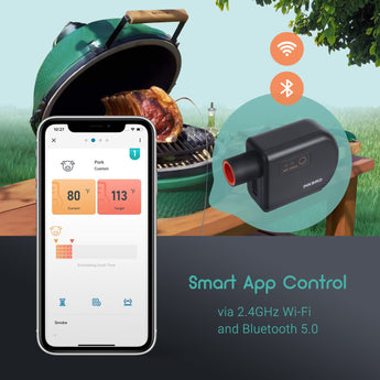 INKBIRD ISC-027BW WiFi Smoker Controller & Fan – 4 Probes, Bluetooth, BBQ Oven Temp Control