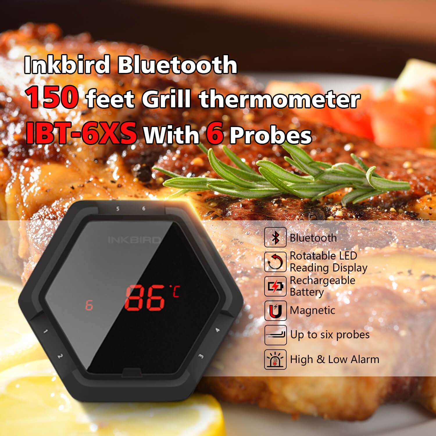 Bluetooth BBQ Thermometer IBT - 6XS - INKBIRD