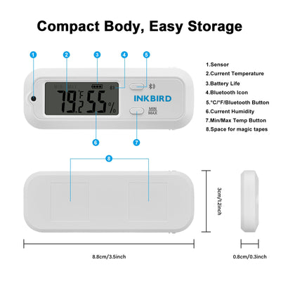Bluetooth Digital Hygrometer Thermometer ITH - 12S - INKBIRD