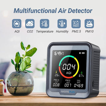 Digital 6 - in - 1 CO2 Detector PTH - 9A - INKBIRD