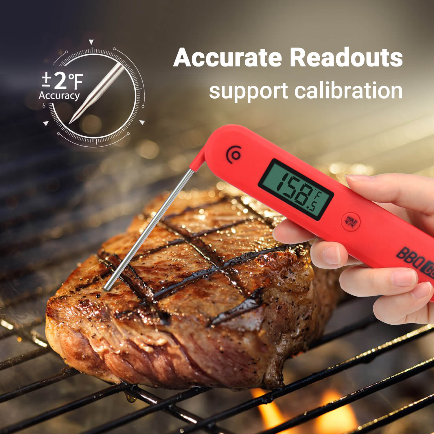 Inkbird BG - HH1C Foldable Digital Instant Read Cooking Food Thermometer - INKBIRD