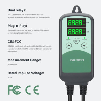 Programmable CO2 Controller with S01 Sensor ICC - 500T - INKBIRD
