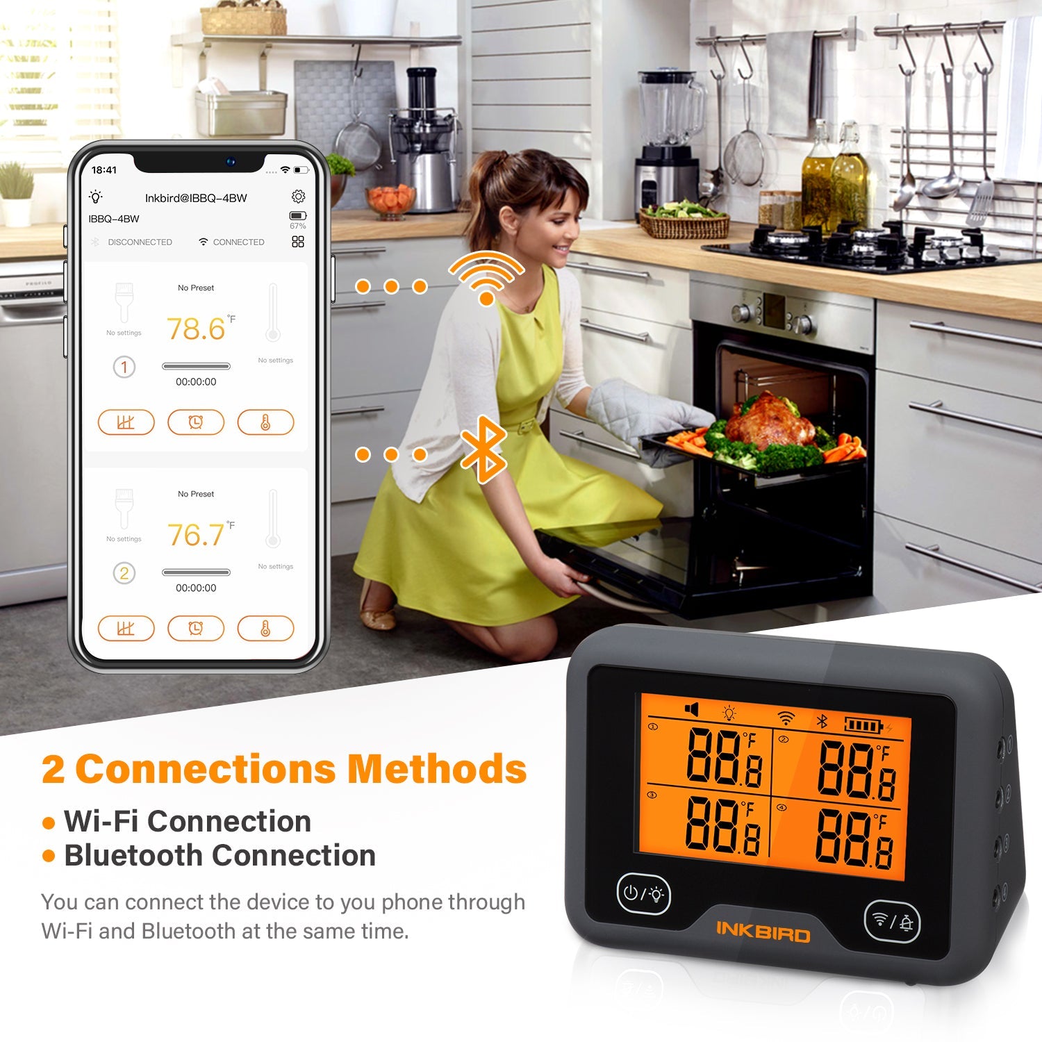 WiFi & Bluetooth BBQ Thermometer IBBQ - 4BW - INKBIRD