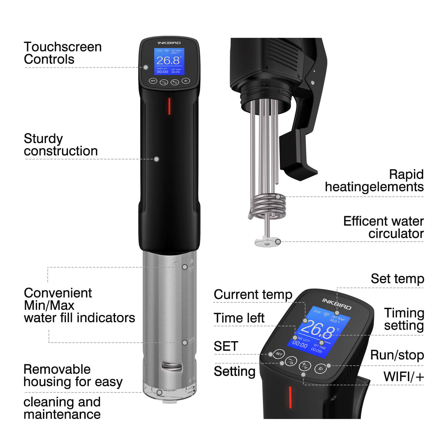 WiFi Sous Vide Cooker ISV - 100W - INKBIRD